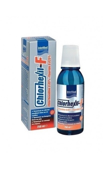 InterMed Chlorhexil - F Burnos skalavimo skystis, 250ml